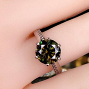 2.0 Ct Round Cut Green Diamond Engagement Ring-Evani Naomi Jewelry