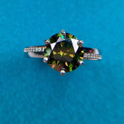 2.0 Ct Round Cut Green Diamond Engagement Ring-Evani Naomi Jewelry
