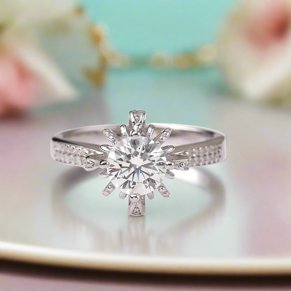 2.0 Ct Round Cut White Gold Diamond Ring-Evani Naomi Jewelry