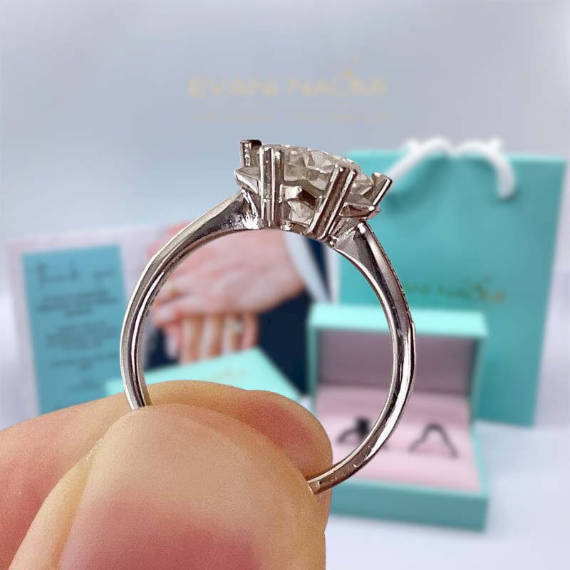 2.0 Ct Round Cut White Gold Engagement Ring-Evani Naomi Jewelry