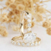 2.0 Ct Round Diamond 14k Yellow Gold Engagement Ring Set-Evani Naomi Jewelry
