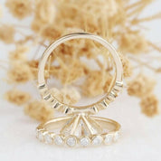 2.0 Ct Round Diamond 14k Yellow Gold Engagement Ring Set-Evani Naomi Jewelry