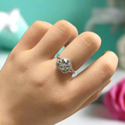 2.0 Ct Round Moisssanite with Heart Shape Engagement Ring-Evani Naomi Jewelry