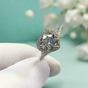 2.0 Ct Round Moisssanite with Heart Shape Engagement Ring-Evani Naomi Jewelry