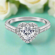 2.0 Ct VVS Diamond Heart Shape Wedding Ring-Evani Naomi Jewelry
