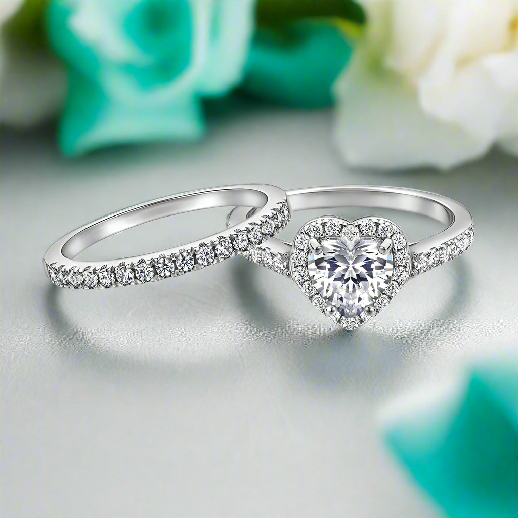 2.0 Ct VVS Diamond Heart Shape Wedding Ring-Evani Naomi Jewelry