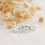 2.0 Cttw Three Stone Diamond Twist Band Engagement Ring-Evani Naomi Jewelry