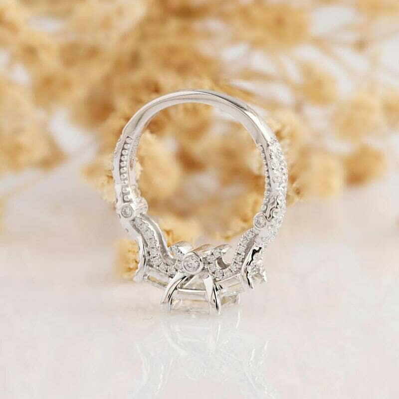 2.0 Cttw Three Stone Diamond Twist Band Engagement Ring-Evani Naomi Jewelry
