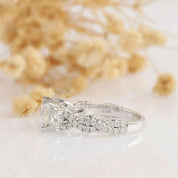 2.0 Cttw Three Stone Diamond Twist Band Engagement Ring-Evani Naomi Jewelry