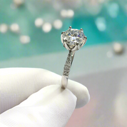 2.0ct Diamond Maple Leaf Shaped White Gold Engagement Ring-Evani Naomi Jewelry