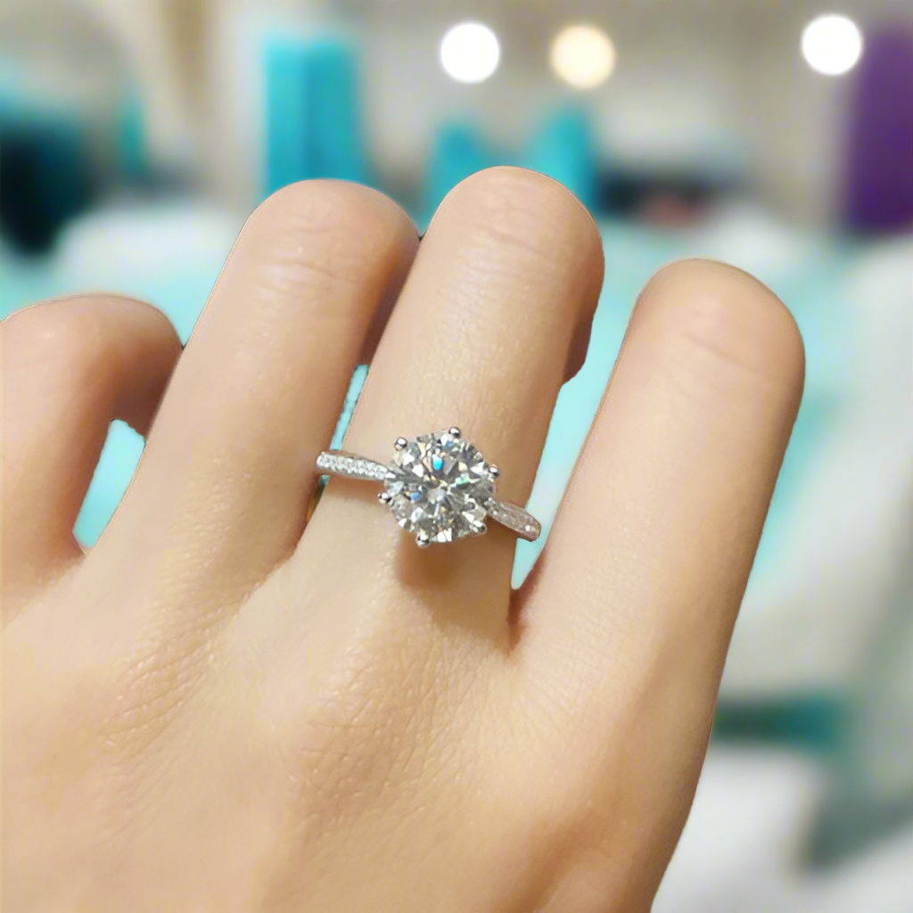 2.0ct Diamond Platinum Engagement Ring-Evani Naomi Jewelry