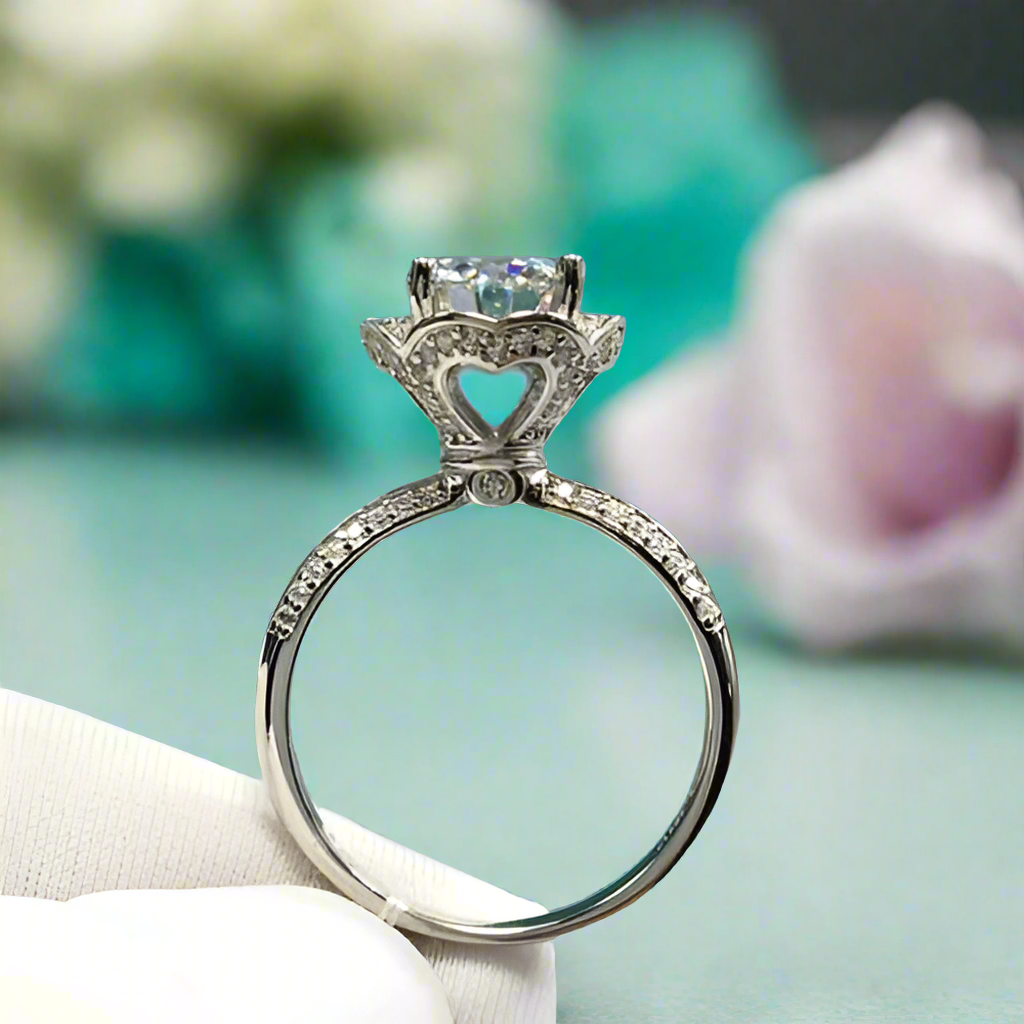 2.0ct Diamond Romantic Blossom White Gold Engagement Ring-Evani Naomi Jewelry