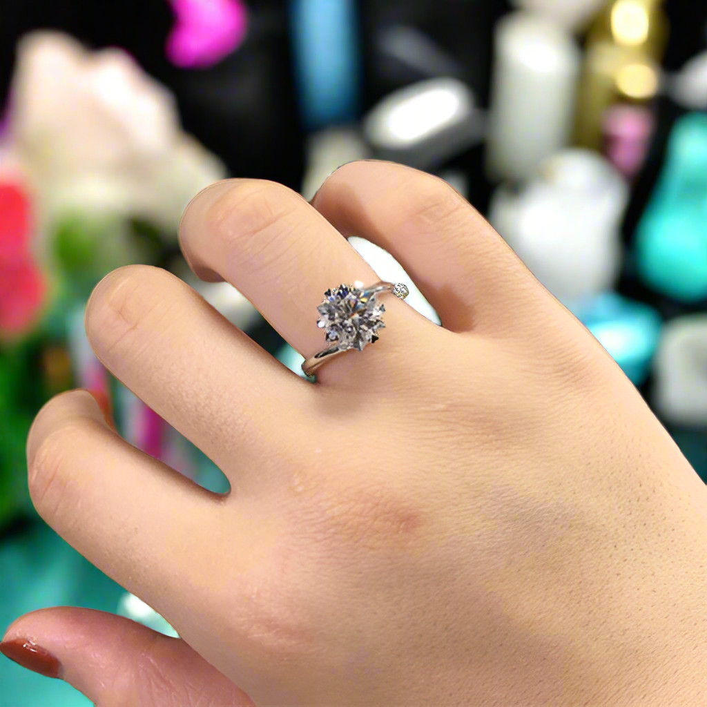 2.0ct Diamond Snowflake Twist Band Engagement Ring-Evani Naomi Jewelry