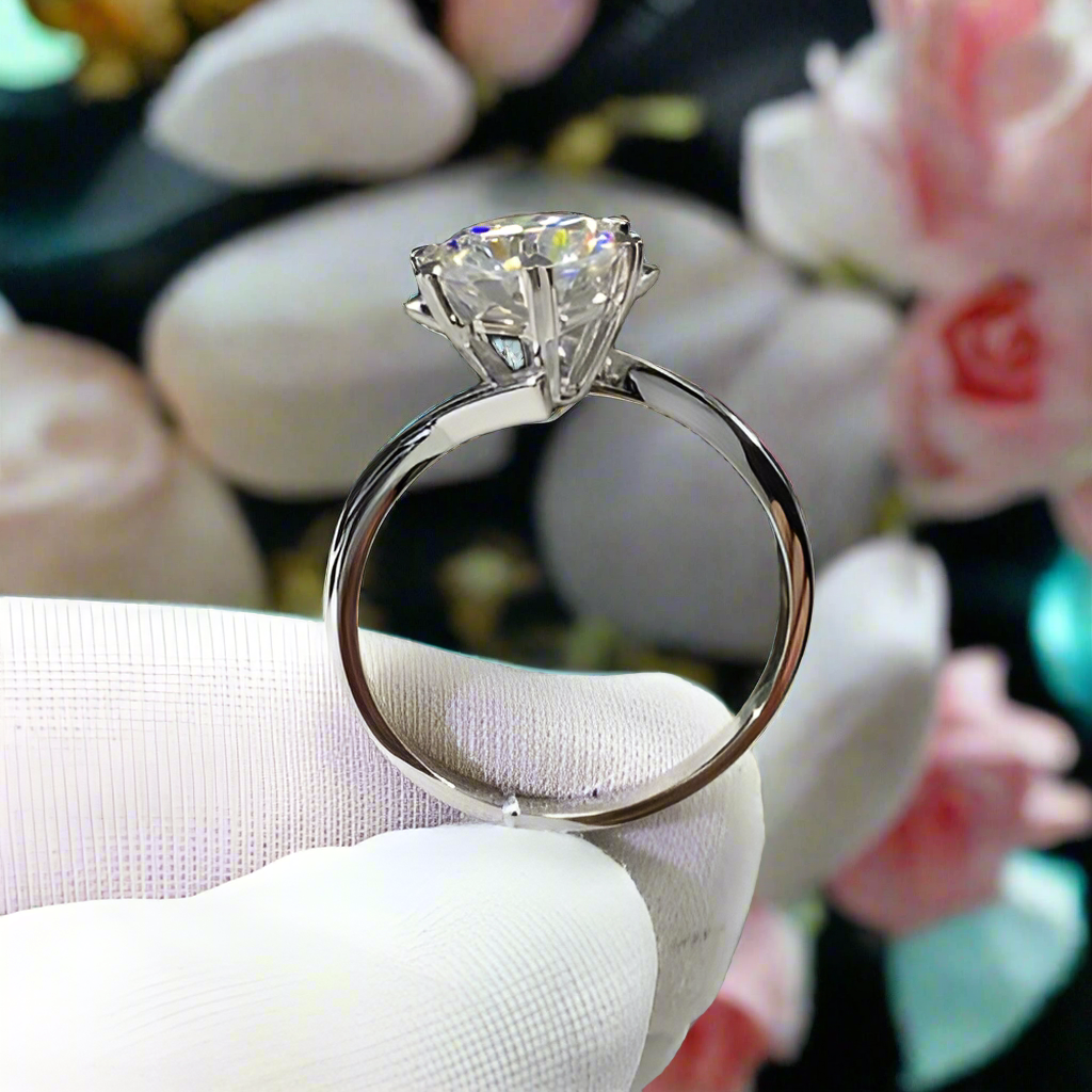 2.0ct Diamond Snowflake Twist Band Engagement Ring-Evani Naomi Jewelry