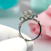 2.0ct Diamond Swan Design Engagement Ring in White Gold-Evani Naomi Jewelry