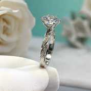 2.0ct Diamond Twin Blossom Engagement Ring in White Gold-Evani Naomi Jewelry