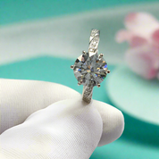 2.0ct Diamond Twin Blossom Engagement Ring in White Gold-Evani Naomi Jewelry