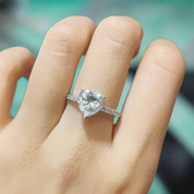 2.0ct Heart-cut Diamond Forever Love Engagement Ring-Evani Naomi Jewelry