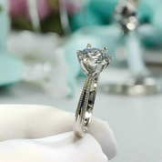 2.0ct Round Cut Diamond Dewdrop White Gold Engagement Ring-Evani Naomi Jewelry