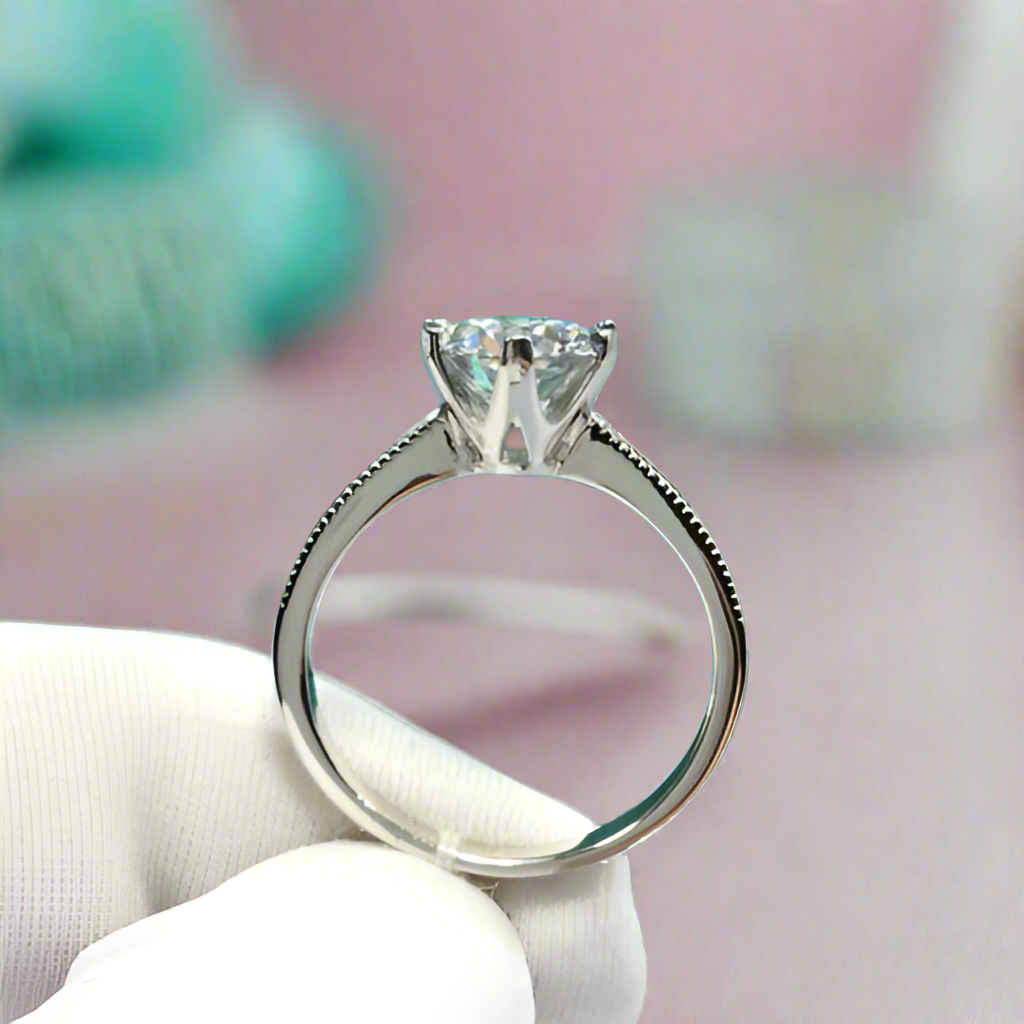 2.0ct Round Cut Diamond Dewdrop White Gold Engagement Ring-Evani Naomi Jewelry