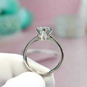 2.0ct Round Cut Diamond Dewdrop White Gold Engagement Ring-Evani Naomi Jewelry