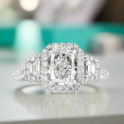 2.50 ct Radiant Cut Diamond 14k White Gold Engagement Ring-Evani Naomi Jewelry