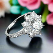 2ct 8mm Sun Flower Diamond Engagement Ring-Evani Naomi Jewelry