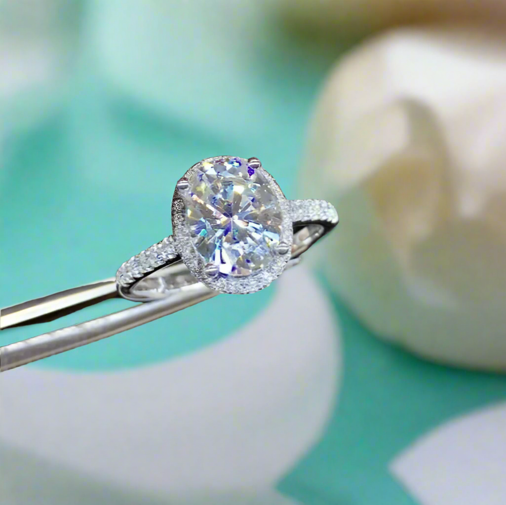 2ct Excellent Oval Cut Sparkling Diamond Engagement Ring-Evani Naomi Jewelry