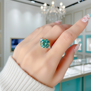 2ct Round Green Diamond Engagement Ring-Evani Naomi Jewelry