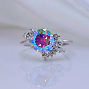 2ct VVS1 Round Cut Rainbow Diamond Engagement Ring-Evani Naomi Jewelry
