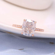 3.0 Ct Cushion Cut 14k Gold Engagement Ring-Evani Naomi Jewelry