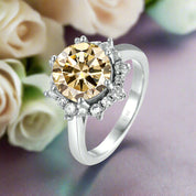 3.0 Ct Flower Shaped Diamond Engagement Ring-Evani Naomi Jewelry