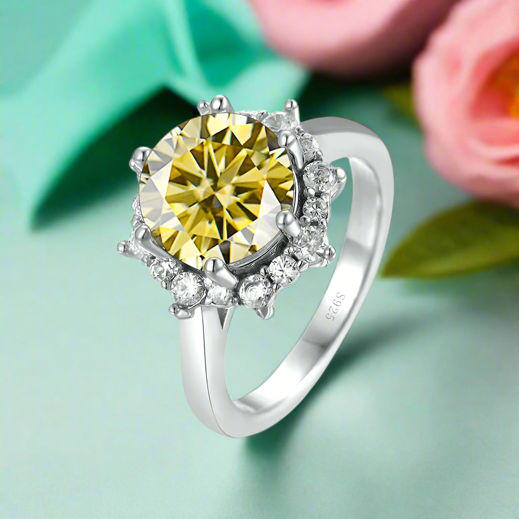 3.0 Ct Flower Shaped Diamond Engagement Ring-Evani Naomi Jewelry