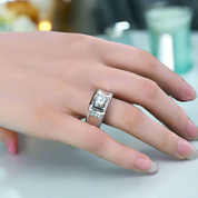 3.0 Ct Green Diamond Men's Modern Ring-Evani Naomi Jewelry