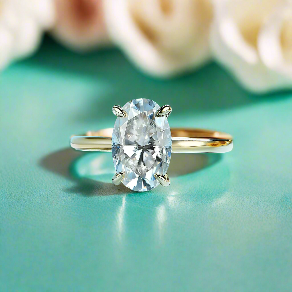 3.0 Ct Oval Cut Diamond Engagement Ring-Evani Naomi Jewelry