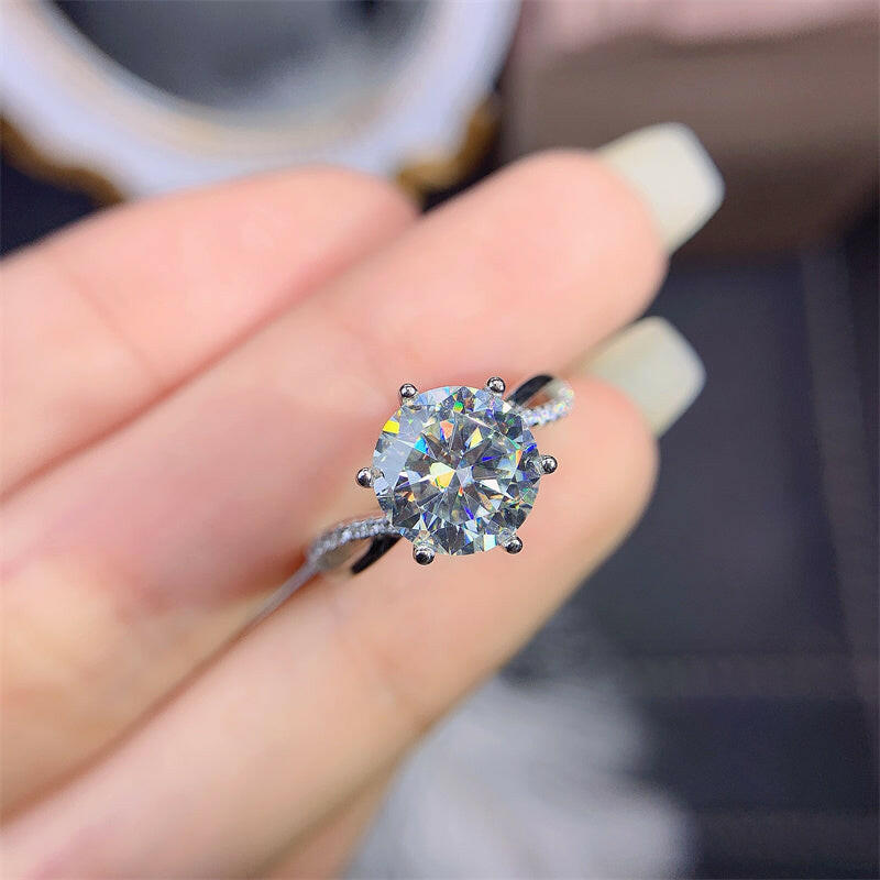 3.0 Ct Round Brilliant Cut Diamond Classic Engagement Ring-Evani Naomi Jewelry