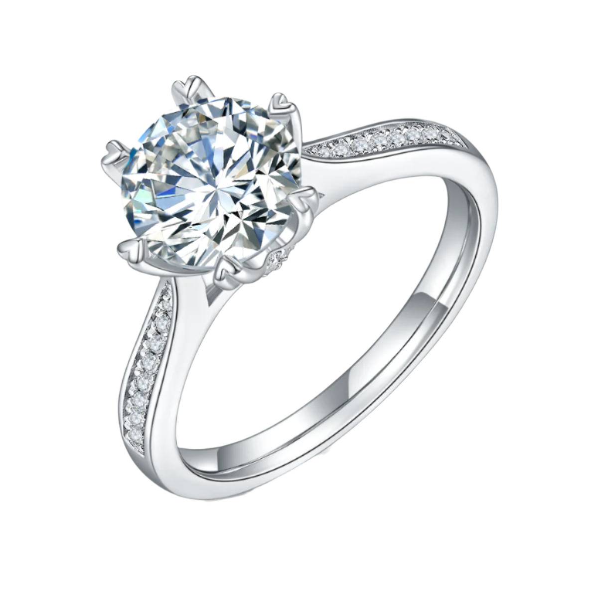 3.0 Ct Round Cut Diamond Channel Engagement Ring-Evani Naomi Jewelry