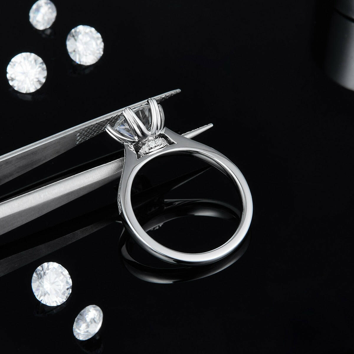 3.0 Ct Round Cut Diamond Channel Engagement Ring-Evani Naomi Jewelry