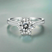 3.0 Ct Round Cut Diamond Channel Engagement Ring-Evani Naomi Jewelry