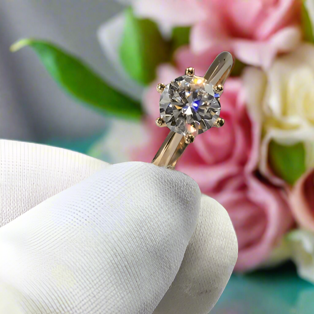 3.0 Ct Round Cut Diamond Classic Engagement Ring-Evani Naomi Jewelry