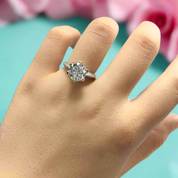 3.0 Ct Round Cut Diamond Engagement Ring-Evani Naomi Jewelry