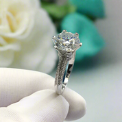 3.0 Ct Round Cut Diamond Engagement Ring-Evani Naomi Jewelry