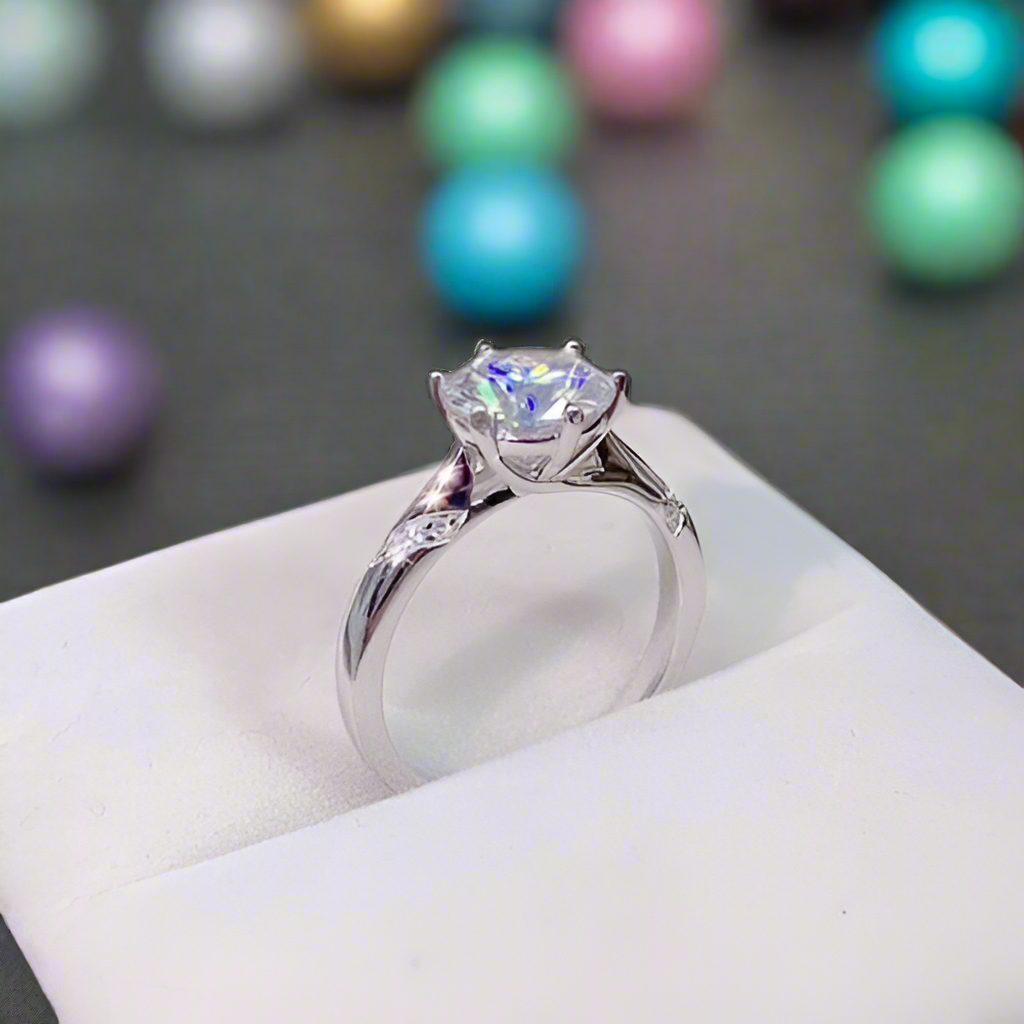 3.0 Ct Round Cut Diamond Engagement Ring-Evani Naomi Jewelry