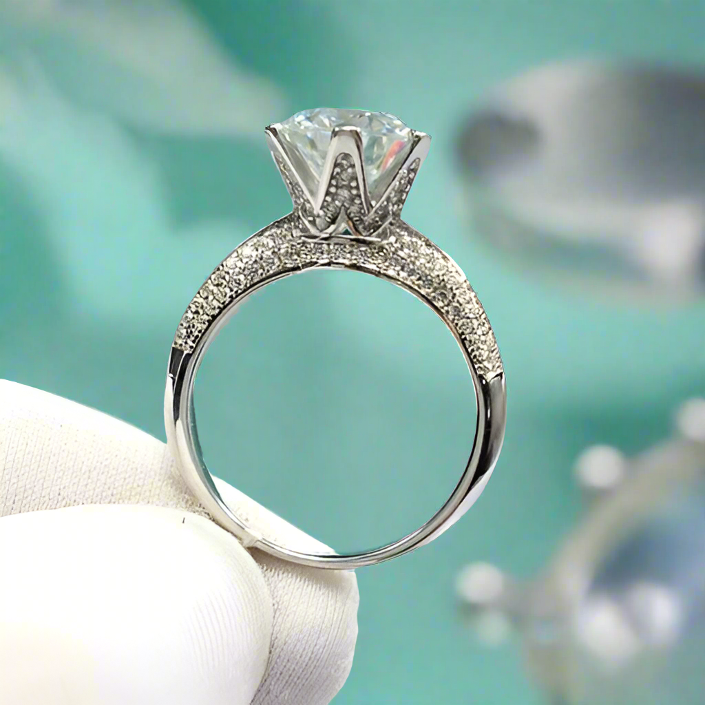 3.0 Ct Round Cut Diamond Engagement Ring-Evani Naomi Jewelry