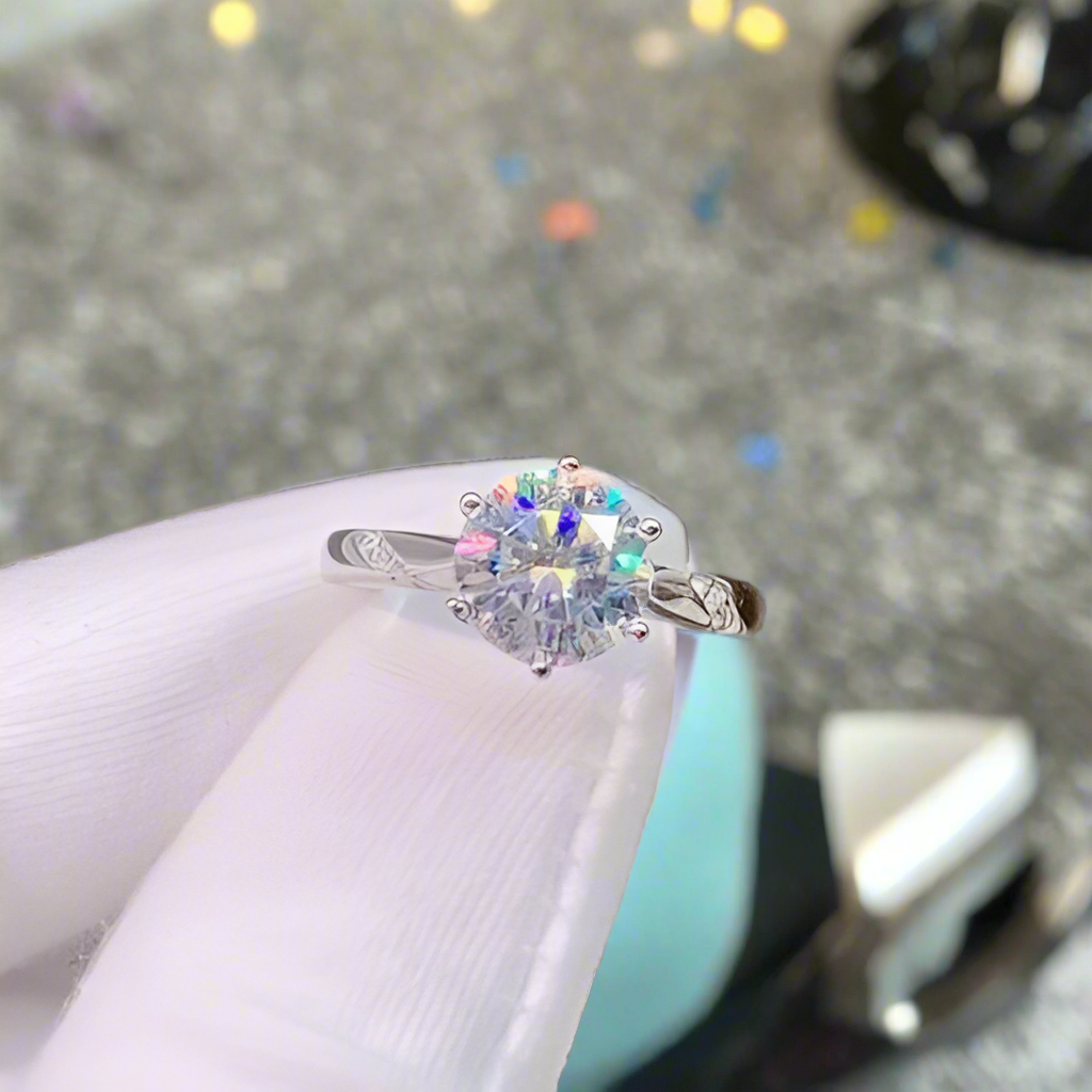 3.0 Ct Round Cut Diamond Engagement Ring-Evani Naomi Jewelry