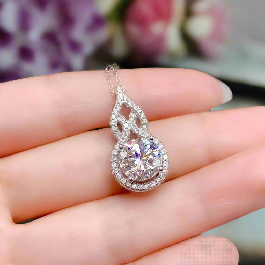 3.0 Ct Round Cut Diamond Necklace-Evani Naomi Jewelry