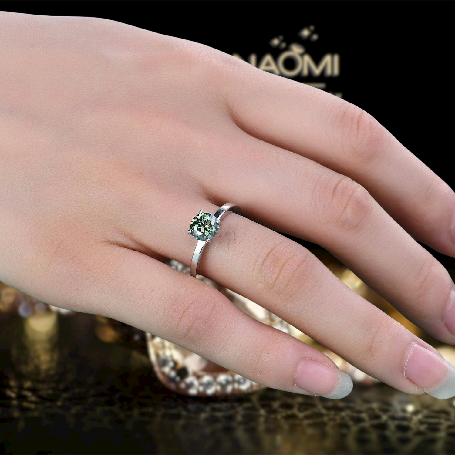 3.0 Ct Round Cut Solitaire Engagement Ring-Evani Naomi Jewelry