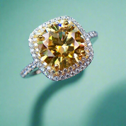 3.0 Ct Round Yellow Diamond Classic Halo Engagement Ring-Evani Naomi Jewelry