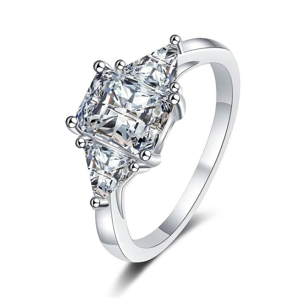 3.0 Ct Three Stone Diamond Engagement Ring-Evani Naomi Jewelry