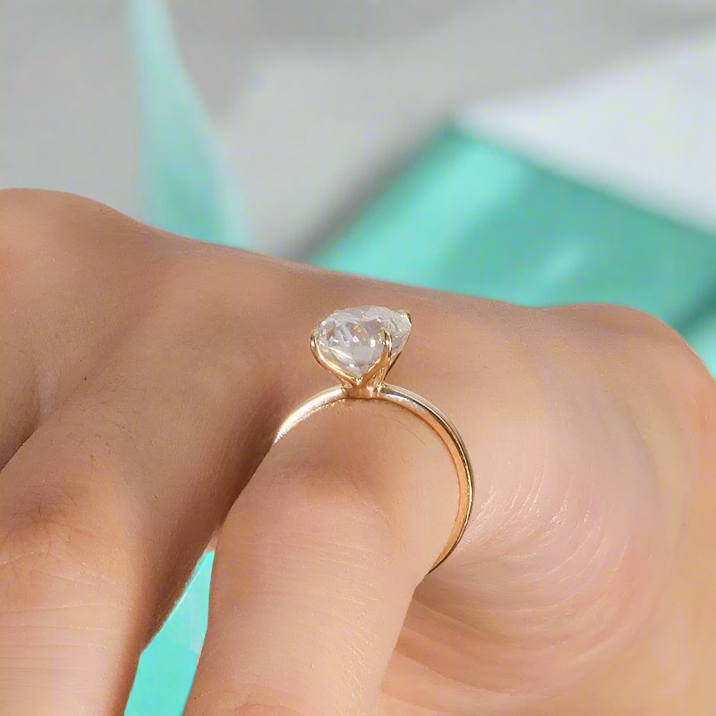 3.0 ct Oval Cut 14k Gold Engagement Ring-Evani Naomi Jewelry